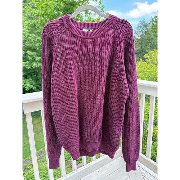 Vintage Other - Vintage Eddie Bauer Mens Sweater XLT Burgundy Shaker Knit Gorpcore Fisherman